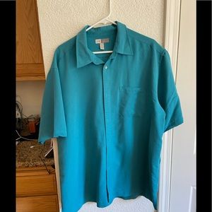 Joseph Abboud mens teal blue xxlarge button down shirt